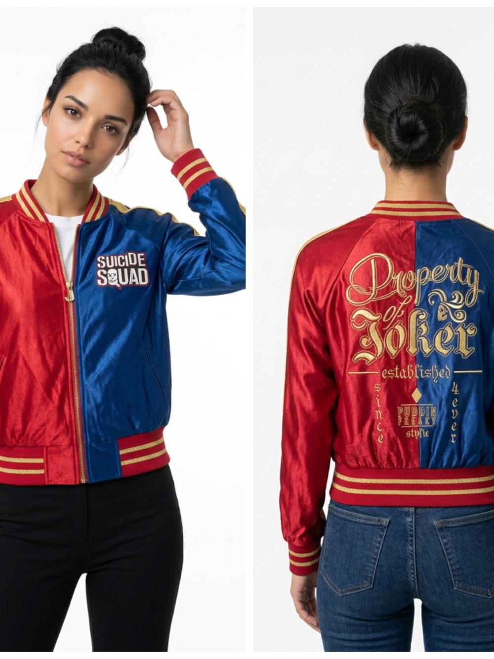 SUICIDE SQUAD • Harley Quinn Property of Joker Satin Bomber Jacket S/M